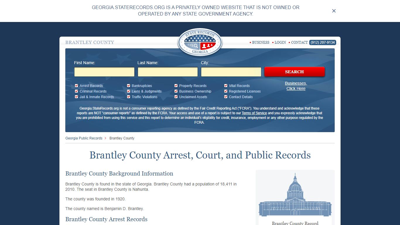 Brantley County Arrest, Court, and Public Records