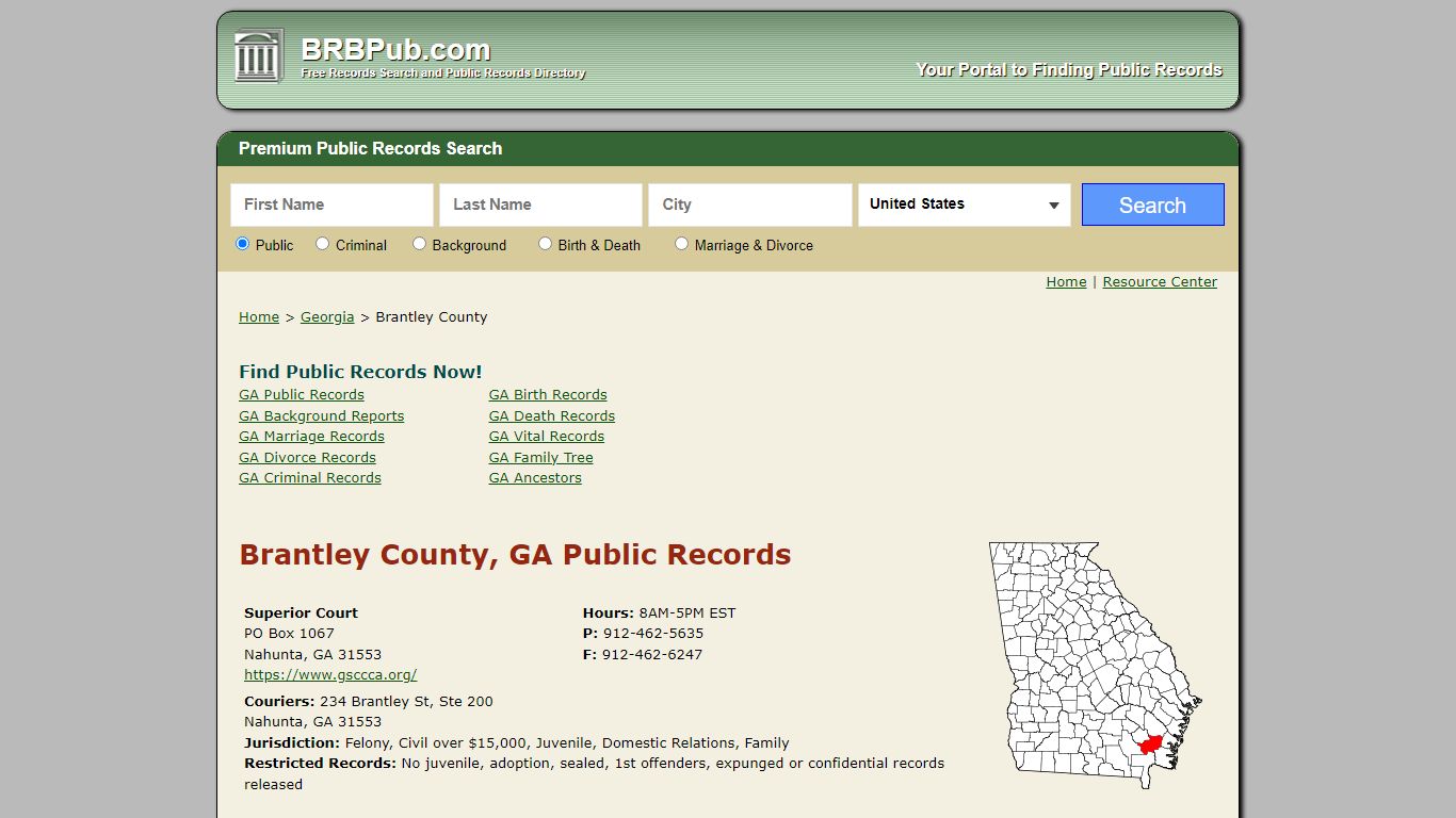 Brantley County Public Records | Search Georgia Government Databases