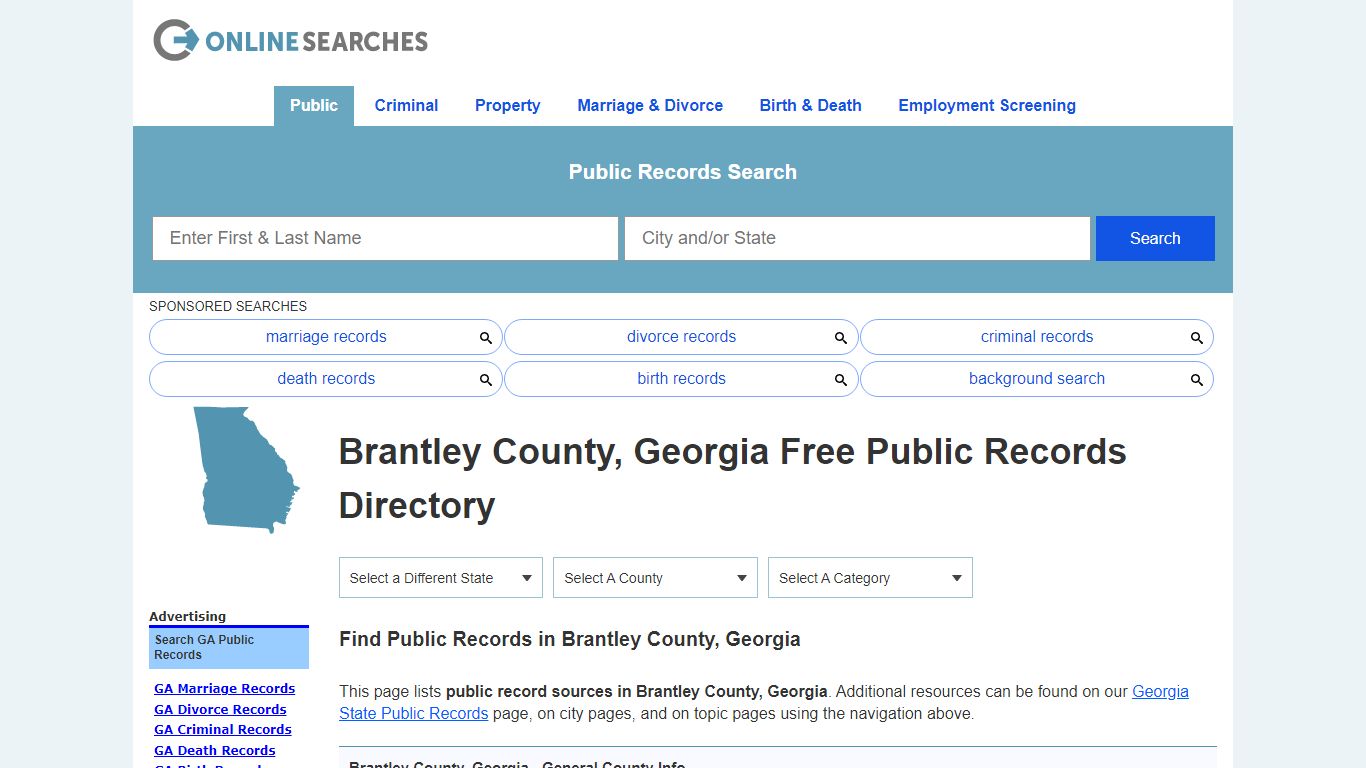 Brantley County, Georgia Public Records Directory